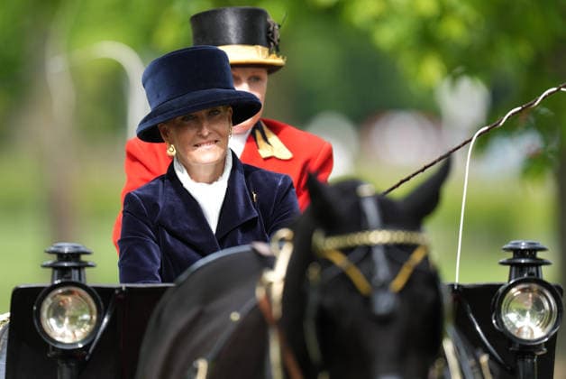 Royal Windsor Horse Show Day Four The Duchess of Edinburgh and Lady Louise Windsor take ˜part in the Pol Roger Meet of the British Driving Society carriage driving parade on day four of Royal Windsor Horse Show, at Windsor Great Park, Windsor, Berkshire, UK, on the 17th May 2026. Picture by James Whatling Windsor Windsor Great Park Berkshire United Kingdom  WHA-0822