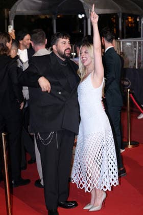Cannes - Jim Queen Red Carpet JD Artus Solaro and Kim Higelin attend the screening of the film Jim Queen during the 79th annual Cannes Film Festival at Palais des Festivals on May 17, 2026 in Cannes, France. Photo by Jerome Domine ABACAPRESS.COM Cannes France  Copyright: xDominexJerome ABACAx