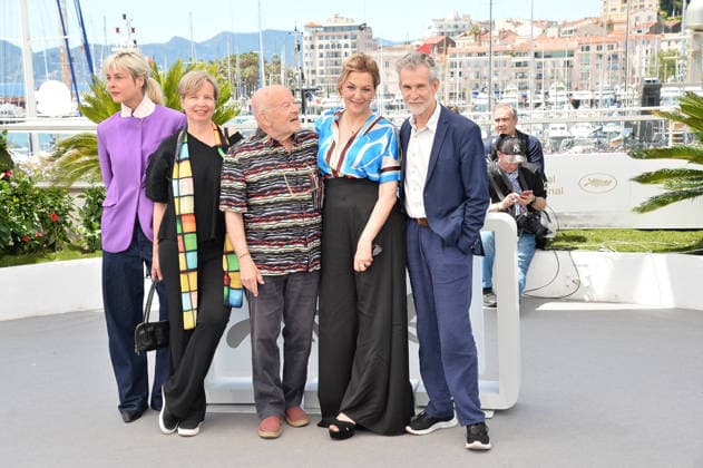 Jenny Erpenbeck, Regina Ziegler, Volker Schlöndorff, Martina Gedeck, Ulrich Matthes and Susanne Wolff at the HEIMSUCHUNG photocall in Cannes on 17 05 2026