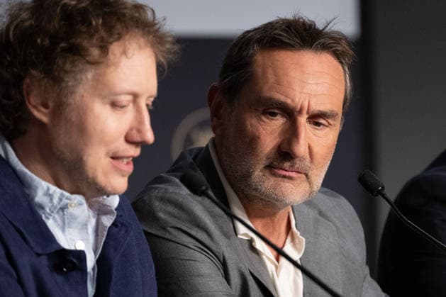 Cannes Moulin Press Conference NG Laszlo Nemes and Gilles Lellouche attending the Press Conference for ‘Moulin’ in Cannes at Palais Des Festivals in Cannes, France on May 15 2026 as part of the 79th Cannes Film Festival. Photo by Nicolas Genin ABACAPRESS.COM Cannes France  Copyright: xGeninxNicolas ABACAx