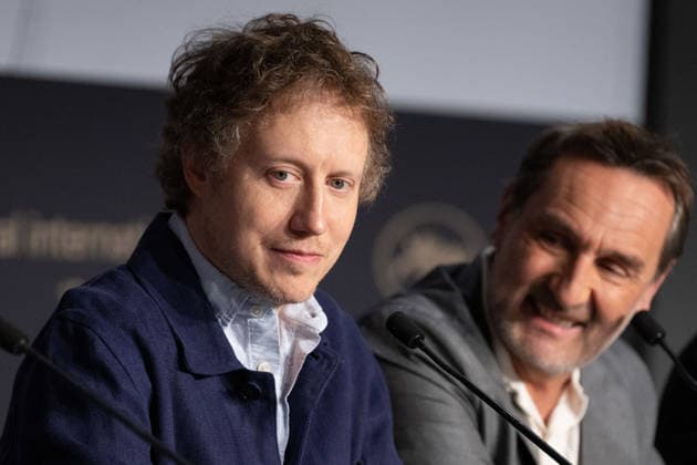 Cannes Moulin Press Conference NG Laszlo Nemes and Gilles Lellouche attending the Press Conference for ‘Moulin’ in Cannes at Palais Des Festivals in Cannes, France on May 15 2026 as part of the 79th Cannes Film Festival. Photo by Nicolas Genin ABACAPRESS.COM Cannes France  Copyright: xGeninxNicolas ABACAx