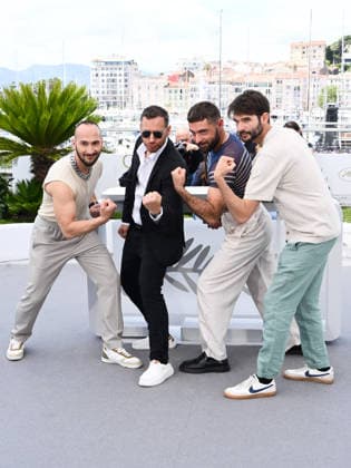 IPA84823837 - Cannes Film Festival 2026, Day 7. Photocall of the film Jim Queen. Marco Nguyen, Brice Chevillard, Simon Balteaux and Nicolas Athane are pictured.  Copyright: xAlbertoxTerenghix xPoolxPhotoxEventsx07x 84823837