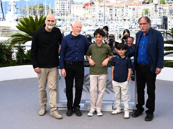 IPA84824420 - Cannes Film Festival 2026, Day 7. Photocall of the film Aqui . Pictured are Tiago Guedes, J. M. Coetzee, Hugo Encuentra, Alex Pelaez and Paulo Branco  Copyright: xAlbertoxTerenghix xPoolxPhotoxEventsx07x 84824420