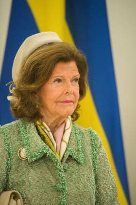 King Carl XVI Gustaf of Sweden - Lithuanian President Gitanas Nauseda meeting in Vilnius VILNIUS, LITHUANIA - MAY 18: Queen Silvia of Sweden is seen during a press conference as King Carl XVI Gustaf of Sweden visits Lithuanian President Gitanas Nauseda and First Lady Diana Nausediene at the Presidential Palace in Vilnius, Lithuania on May 18, 2026. Yauhen Yerchak Anadolu Vilnius Lithuania. Editorial use only. Please get in touch for any other usage.  Copyright: x2026xAnadoluxYauhenxYerchakx