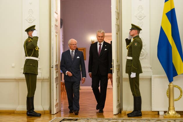 King Carl XVI Gustaf of Sweden - Lithuanian President Gitanas Nauseda meeting in Vilnius VILNIUS, LITHUANIA - MAY 18: King Carl XVI Gustaf of Sweden meet with Lithuanian President Gitanas Nauseda at the Presidential Palace in Vilnius, Lithuania on May 18, 2026. Yauhen Yerchak Anadolu Vilnius Lithuania. Editorial use only. Please get in touch for any other usage.  Copyright: x2026xAnadoluxYauhenxYerchakx