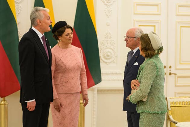 King Carl XVI Gustaf of Sweden - Lithuanian President Gitanas Nauseda meeting in Vilnius VILNIUS, LITHUANIA - MAY 18: King Carl XVI Gustaf and Queen Silvia of Sweden meet with Lithuanian President Gitanas Nauseda and First Lady Diana Nausediene at the Presidential Palace in Vilnius, Lithuania on May 18, 2026. Yauhen Yerchak Anadolu Vilnius Lithuania. Editorial use only. Please get in touch for any other usage.  Copyright: x2026xAnadoluxYauhenxYerchakx