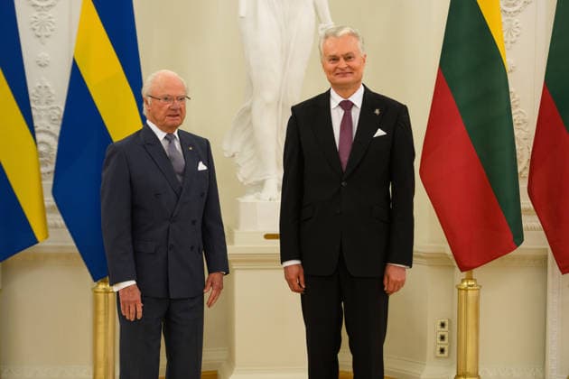 King Carl XVI Gustaf of Sweden - Lithuanian President Gitanas Nauseda meeting in Vilnius VILNIUS, LITHUANIA - MAY 18: King Carl XVI Gustaf of Sweden meets with Lithuanian President Gitanas Nauseda at the Presidential Palace in Vilnius, Lithuania on May 18, 2026. Yauhen Yerchak Anadolu Vilnius Lithuania. Editorial use only. Please get in touch for any other usage.  Copyright: x2026xAnadoluxYauhenxYerchakx