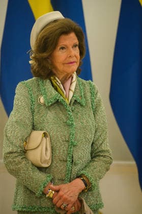 King Carl XVI Gustaf of Sweden - Lithuanian President Gitanas Nauseda meeting in Vilnius VILNIUS, LITHUANIA - MAY 18: Queen Silvia of Sweden is seen during a press conference as King Carl XVI Gustaf of Sweden visits Lithuanian President Gitanas Nauseda and First Lady Diana Nausediene at the Presidential Palace in Vilnius, Lithuania on May 18, 2026. Yauhen Yerchak Anadolu Vilnius Lithuania. Editorial use only. Please get in touch for any other usage.  Copyright: x2026xAnadoluxYauhenxYerchakx