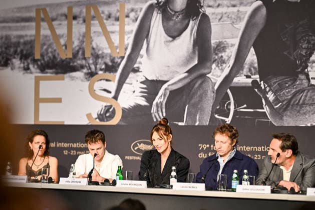 Internationale Filmfestspiele von Cannes, Moulin Pressekonferenz #5 79ème Festival International du Film de Cannes Press conference on the film Moulin 79th International Film Festival of Cannes Press conference on the film Moulin 456318 2026 05 18 Bourgoin, Louise Pansanel, Laetitia Lefebvre, Felix Nemes, Laszlo Lellouche, Gilles  Copyright: xEstellexCarlierx xStarfacex STAR_456318_006