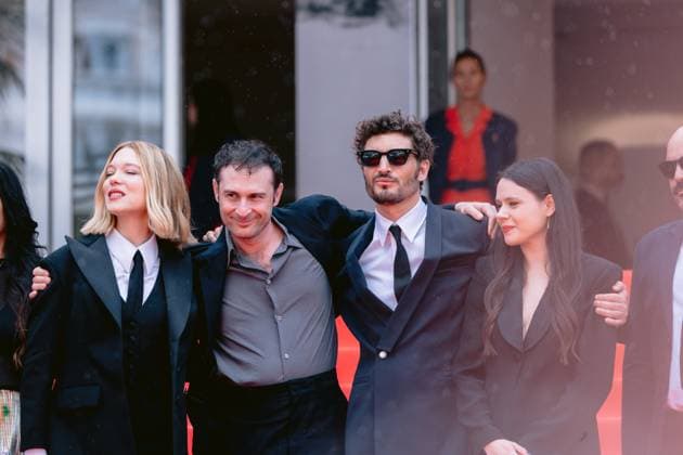 Internationale Filmfestspiele von Cannes, The Unknown Premiere #4 79ème Festival International du Film de Cannes Montée des marches du film L inconnue 79th International Cannes Film Festival Red Carpet with L inconnue cast 456336 2026 05 18 Schneider, Niels Seydoux, Léa Harari, Arthur Masud, Shanti  Copyright: xTerencexBaelenx STAR_456336_060