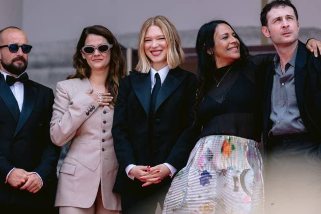 Internationale Filmfestspiele von Cannes, The Unknown Premiere #4 79ème Festival International du Film de Cannes Montée des marches du film L inconnue 79th International Cannes Film Festival Red Carpet with L inconnue cast 456336 2026 05 18 Seydoux, Léa Harari, Arthur Masud, Shanti Du Bois, Victoria  Copyright: xTerencexBaelenx STAR_456336_065