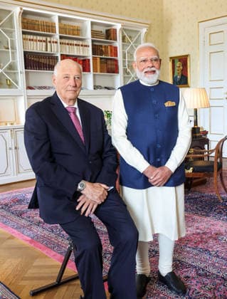 RECORD DATE NOT STATED PM Modi meets Harald V of Norway Oslo, May 18 (ANI): Prime Minister Narendra Modi meets Harald V of Norway, in Oslo on Monday. (@narendramodiX ANI Photo) Oslo Norway Copyright: xANIx ANI_20260518546