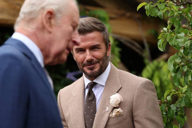 . 18 05 2026. London, United Kingdom. King Charles III with David Beckham at the Chelsea Flower Show in London.  xPoolx xi-Imagesx IIM-26784-0021