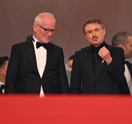 79th Cannes Film Festival: Fjord screening CANNES, FRANCE - MAY 18: Cannes film festival director Thierry Fremaux (L) and Romanian director, screenwriter and producer Cristian Mungiu leave after the screening of the film Fjord at the 79th edition of the Cannes Film Festival in Cannes, France on May 18, 2026. Mustafa Yalcin Anadolu Cannes France. Editorial use only. Please get in touch for any other usage.  Copyright: x2026xAnadoluxMustafaxYalcinx