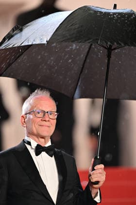 79th Cannes Film Festival: Her Private Hell screening CANNES, FRANCE - MAY 18: Cannes film festival director Thierry Fremaux holds an umbrella as the cast arrives for the screening of the film Her Private Hell at the 79th edition of the Cannes Film Festival in Cannes, France on May 18, 2026. Mustafa Yalcin Anadolu Cannes France. Editorial use only. Please get in touch for any other usage.  Copyright: x2026xAnadoluxMustafaxYalcinx