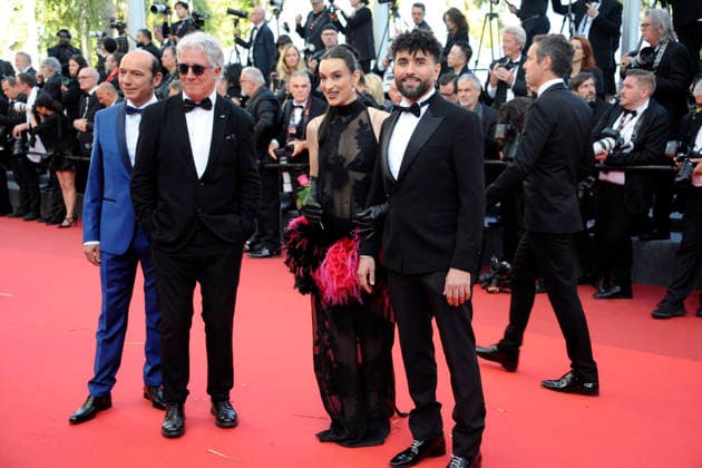 Philippe Rombi, Patrick Sigwalt, Camelia Jordana and Amine Bouhafa at the premiere of the feature film Fjord at the Festival de Cannes 2026 79 Cannes International Film Festival at the Palais des Festivals Cannes, 18 05 2026 Foto:xD.xBedrosianx xFuturexImagex fjord_6695