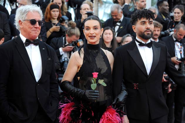 Patrick Sigwalt, Camelia Jordana and Amine Bouhafa at the premiere of the feature film Fjord at the Festival de Cannes 2026 79 Cannes International Film Festival at the Palais des Festivals Cannes, 18 05 2026 Foto:xD.xBedrosianx xFuturexImagex fjord_6696