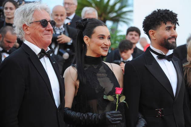 Patrick Sigwalt, Camelia Jordana and Amine Bouhafa at the premiere of the feature film Fjord at the Festival de Cannes 2026 79 Cannes International Film Festival at the Palais des Festivals Cannes, 18 05 2026 Foto:xD.xBedrosianx xFuturexImagex fjord_6697