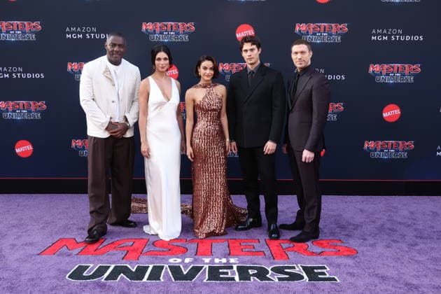 Masters Of The Universe Premiere HOLLYWOOD, CALIFORNIA - MAY 18: Morena Baccarin, Camila Mendes, Nicholas Galitzine, Travis Knight and Idris Elba at the Los Angeles Premiere of Amazon MGM Studios Masters Of The Universe at TCL Chinese Theatre on May 18, 2026 in Hollywood, California.Credit:AdMedia EDITORIAL USE ONLY  Copyright: xx AdMediax admphotostwo990224