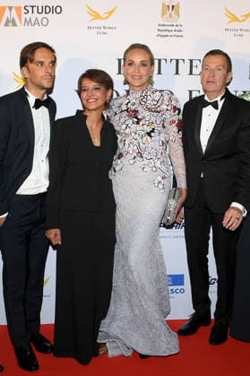 Cannes - Better World Fund Party Gilles Muzas, a guest, Najat Vallaud-Belkacem, Sharon Stone, Manuel Collas de La Roche, Olga Kurylenko and a guest attend The Better World Fund Gala Cannes 2026 on May 18, 2026 in Cannes, France. Photo by Lionel Urman ABACAPRESS.COM Cannes France  Copyright: xUrmanxLionel ABACAx
