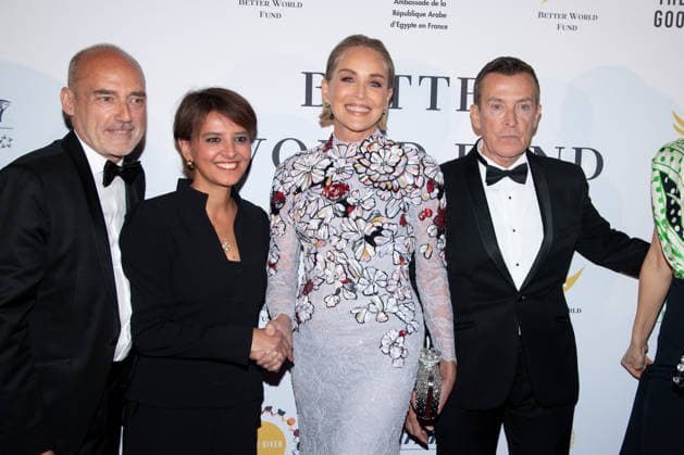 Cannes - Better World Fund Party Gilles Muzas, a guest, Najat Vallaud-Belkacem, Sharon Stone, Manuel Collas de La Roche, Olga Kurylenko and a guest attend The Better World Fund Gala Cannes 2026 on May 18, 2026 in Cannes, France. Photo by Lionel Urman ABACAPRESS.COM Cannes France  Copyright: xUrmanxLionel ABACAx
