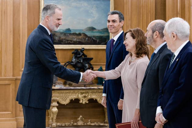 King Felipe VI and the President of the Congress of Deputies, Francina Armengol, during the act of sanction of the reform of Article 69, Paragraph 3 of the Spanish Constitution, at the Zarzuela Palace, on May 19, 2026, in Madrid Spain The reform of Article 69, Paragraph 3 of the Spanish Constitution will allow the island of Formentera to elect its own senator, independently of the one elected by the island of Eivissa 19 MAY 2026 Carlos Lujá Madrid Madrid Spain  Copyright: xCarlosxLujanx 7533363