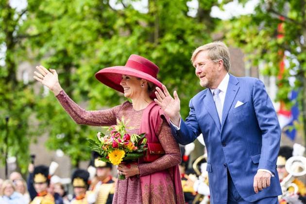 Wessem, The Netherlands, 2026-05-19 09:35:03 WESSEM, 19-05-2026 King Willem Alexander and Queen Maxima during a regional visit to the municipalities of Maasgouw, Echt-Susteren, Roerdalen, and Roermond. PHOTO: NLBeeld Patrick van Emst In the photo: The regional visit starts in Wessem, where the Royal Couple is musically welcomed by local music associations and the local militia. Subsequently, the Couple engages in conversation with members of associations, including young people, about the significance of associational life for the quality of life and the ways in which new generations are involved. Credit: NL Beeld Patrick van Emst Copyright: xx x