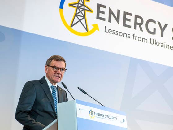 Johann David Wadephul - Energiesicherheit - Lehren aus der Ukraine EUR, Deutschland, Berlin, 19.05.2026: Keynote Johann David Wadephul (CDU) Bundesminister des Auswärtigen anässlich der Internationalen Konferenz Energiesicherheit Lehren aus der Ukraine in Anwesenheit des Vize-Premier- und Energieminister der Ukraine, Denys Schmyhal sowie der Bundesministerin für Wirtschaft und Energie, Katherina Reiche (CDU). Panel Powering Resilience - What Ukraine™s Energy Battle Means for Europe unter Teilnahme von Katherina Reiche, Bundesministerin für Wirtschaft und Energie; Mihai PopÈ™oi, Außenminister der Republik Moldau; Greg Orencsak, kanadischer Vize-Energieminister; Maxim Timtschenko, CEO des Unternehmens DTEK; Jean-Charl