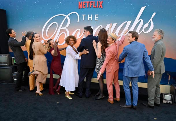 (L-R) Cast members Carlos Miranda, Clarke Peters, Jena Malone, Alice Kremelberg, Alfre Woodard, Alfred Molina, Geena Davis, Denis O Hare, Seth Numrich and Bill Pullman attend the premiere of Netflix s TV series The Boroughs at the Egyptian Theatre in the Hollywood section of Los Angeles on Monday, May 18, 2026. Storyline: In a seemingly picturesque retirement community, a group of unlikely heroes must band together to stop an otherworldly threat from stealing the one thing they don t have - time.  LAP2026051868 JIMxRUYMEN