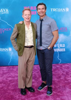 Jesse Tyler Ferguson and Jerry O Connell attend the Los Angeles premiere of Stop! That Train! at Harmony Gold on Monday, May 18, 2026. Storyline: Two train stewardess BFFs switch from a dull railway to the luxurious Glamazonian Express. During a massive storm, they must work with snooty first-class crew and President Gagwell to prevent disaster in LA.  LAP20260518652 GREGxGRUDT