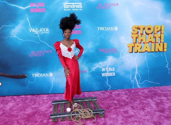 Symone attends the Los Angeles premiere of Stop! That Train! at Harmony Gold on Monday, May 18, 2026. Storyline: Two train stewardess BFFs switch from a dull railway to the luxurious Glamazonian Express. During a massive storm, they must work with snooty first-class crew and President Gagwell to prevent disaster in LA.  LAP20260518624 GREGxGRUDT