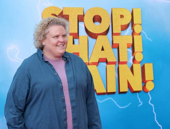Fortune Feimster attends the Los Angeles premiere of Stop! That Train! at Harmony Gold on Monday, May 18, 2026. Storyline: Two train stewardess BFFs switch from a dull railway to the luxurious Glamazonian Express. During a massive storm, they must work with snooty first-class crew and President Gagwell to prevent disaster in LA.  LAP20260518658 GREGxGRUDT