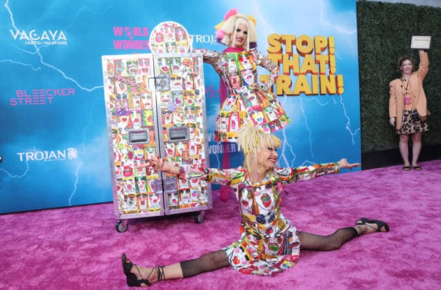 Katy Bahm and Betsey Johnson attend the Los Angeles premiere of Stop! That Train! at Harmony Gold on Monday, May 18, 2026. Storyline: Two train stewardess BFFs switch from a dull railway to the luxurious Glamazonian Express. During a massive storm, they must work with snooty first-class crew and President Gagwell to prevent disaster in LA.  LAP20260518670 GREGxGRUDT