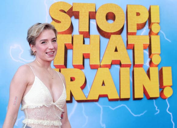 Courtney Miller attends the Los Angeles premiere of Stop! That Train! at Harmony Gold on Monday, May 18, 2026. Storyline: Two train stewardess BFFs switch from a dull railway to the luxurious Glamazonian Express. During a massive storm, they must work with snooty first-class crew and President Gagwell to prevent disaster in LA.  LAP20260518731 GREGxGRUDT