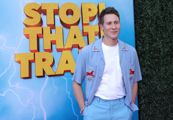 Dustin Lance Black attends the Los Angeles premiere of Stop! That Train! at Harmony Gold on Monday, May 18, 2026. Storyline: Two train stewardess BFFs switch from a dull railway to the luxurious Glamazonian Express. During a massive storm, they must work with snooty first-class crew and President Gagwell to prevent disaster in LA.  LAP20260518703 GREGxGRUDT