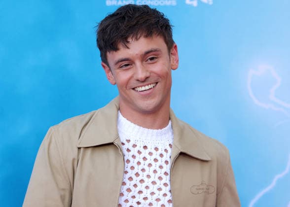 Tom Daley attends the Los Angeles premiere of Stop! That Train! at Harmony Gold on Monday, May 18, 2026. Storyline: Two train stewardess BFFs switch from a dull railway to the luxurious Glamazonian Express. During a massive storm, they must work with snooty first-class crew and President Gagwell to prevent disaster in LA.  LAP20260518706 GREGxGRUDT