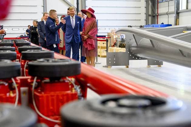 King Willem Alexander and Queen Máxima During Regional Visit - Vlodrop King Willem Alexander and Queen Máxima visit roller coaster manufacturer Vekoma during a regional tour of the municipalities of Maasgouw, Echt-Susteren, Roerdalen, and Roermond in Vlodrop, The Netherlands on May 19, 2026, gaining insight into the design, engineering, and production of attractions. Photo by Patrick van Emst NL Beeld ABACAPRESS.COM Vlodrop Netherlands  Copyright: xBrunoxPress ABACAx