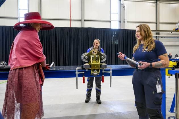 King Willem Alexander and Queen Máxima During Regional Visit - Vlodrop King Willem Alexander and Queen Máxima visit roller coaster manufacturer Vekoma during a regional tour of the municipalities of Maasgouw, Echt-Susteren, Roerdalen, and Roermond in Vlodrop, The Netherlands on May 19, 2026, gaining insight into the design, engineering, and production of attractions. Photo by Patrick van Emst NL Beeld ABACAPRESS.COM Vlodrop Netherlands  Copyright: xBrunoxPress ABACAx
