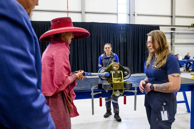 King Willem Alexander and Queen Máxima During Regional Visit - Vlodrop King Willem Alexander and Queen Máxima visit roller coaster manufacturer Vekoma during a regional tour of the municipalities of Maasgouw, Echt-Susteren, Roerdalen, and Roermond in Vlodrop, The Netherlands on May 19, 2026, gaining insight into the design, engineering, and production of attractions. Photo by Patrick van Emst NL Beeld ABACAPRESS.COM Vlodrop Netherlands  Copyright: xBrunoxPress ABACAx