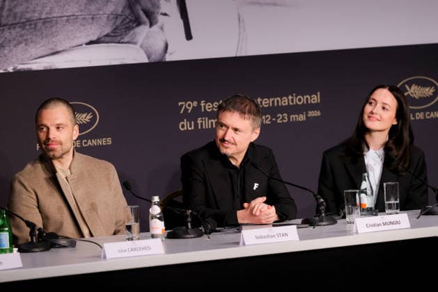 79ème Festival International du Film de Cannes Press conference on the film Fjord 79th Cannes International Film Festival Press conference on the film Fjord 456403 2026 05 19 Stan, Sebastian Reinsve, Renate Mungiu, Cristian  Copyright: xFranckxBoutonnetx xStarfacex STAR_456403_003