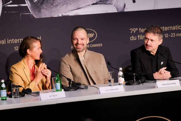 79ème Festival International du Film de Cannes Press conference on the film Fjord 79th Cannes International Film Festival Press conference on the film Fjord 456403 2026 05 19 Carlehed, Lisa Stan, Sebastian Mungiu, Cristian  Copyright: xFranckxBoutonnetx xStarfacex STAR_456403_005