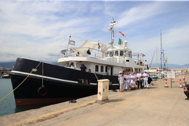 Family vessel of Global Sumud Flotilla docked in Antalya after malfunction ANTALYA, TURKIYE - MAY 19: The vessel Family is brought into Turkish territorial waters by Coast Guard units after suffering a malfunction during the Global Sumud Flotilla, and docked at a marina in Finike district of Antalya, Turkiye on May 19, 2026. Suleyman Elcin Anadolu Antalya Turkey. Editorial use only. Please get in touch for any other usage.  Copyright: x2026xAnadoluxSuleymanxElcinx