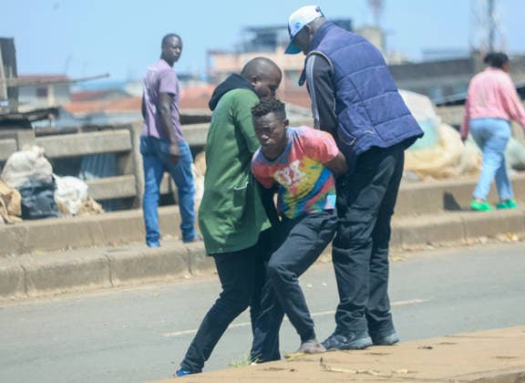 Police intervene in protest against fuel prices in Kenya NAIROBI, KENYA - MAY 19: Kenyan security forces intervene with tear gas and high-pressure water streams to disperse demonstrators blocking roads during a protest against the increase in fuel prices in Nairobi, Kenya on May 19, 2026. Crowds gather across the capital to voice their anger over the rising cost of living and energy tariffs. Lucas Mukasa Anadolu Nairobi Kenya. Editorial use only. Please get in touch for any other usage.  Copyright: x2026xAnadoluxLucasxMukasax