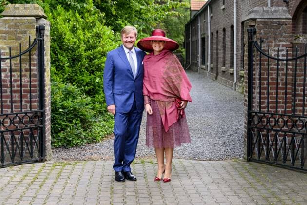 Illikhoven, The Netherlands, 2026-05-19 11:55:22 ILLIKHOVEN, 19-05-2026 King Willem Alexander and Queen Maxima during a regional visit to the municipalities of Maasgouw, Echt-Susteren, Roerdalen, and Roermond. PHOTO: NLBeeld Patrick van Emst In the photo: The Royal Couple visits the village of Illikhoven in the municipality of Echt-Susteren. This is the narrowest part of the Netherlands, where the land is less than five kilometers wide, situated between Belgium and Germany. Here they speak with representatives of the police, a dike guard, and organizations from the border region, among others. Subsequently, the Royal Couple visits Lilbosch Abbey. Credit: NL Beeld Patrick van Emst Copyright: xx x