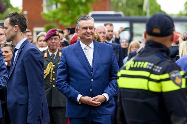 Roermond, The Netherlands, 2026-05-19 14:19:38 ROERMOND, 19-05-2026 King Willem Alexander and Queen Maxima during a regional visit to the municipalities of Maasgouw, Echt-Susteren, Roerdalen, and Roermond. PHOTO: NLBeeld Patrick van Emst. In the photo: The Royal Couple engages in conversation with residents in Roermond about democracy and participation, with the theme Democracy; for me too . Credit: NL Beeld Patrick van Emst  Copyright: xx x