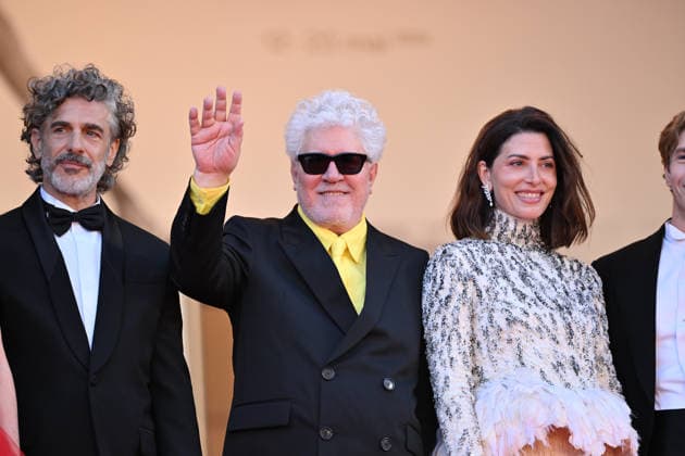 79th Cannes Film Festival: Amarga Navidad (Bitter Christmas) screening CANNES, FRANCE - MAY 19: (L to R) Argentinian actor Leonardo Sbaraglia, Spanish film director Pedro Almodovar and Spanish actress Barbara Lennie arrive for the screening of the film Amarga Navidad (Bitter Christmas) at the 79th edition of the Cannes Film Festival in Cannes, France on May 19, 2026. Mustafa Yalcin Anadolu Cannes France. Editorial use only. Please get in touch for any other usage.  Copyright: x2026xAnadoluxMustafaxYalcinx