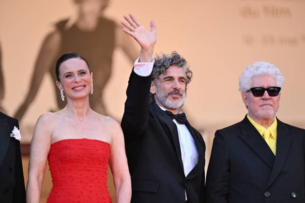 79th Cannes Film Festival: Amarga Navidad (Bitter Christmas) screening CANNES, FRANCE - MAY 19: (L to R) Italian actress Aitana Sanchez-Gijon, Argentinian actor Leonardo Sbaraglia and Spanish film director Pedro Almodovar arrive for the screening of the film Amarga Navidad (Bitter Christmas) at the 79th edition of the Cannes Film Festival in Cannes, France on May 19, 2026. Mustafa Yalcin Anadolu Cannes France. Editorial use only. Please get in touch for any other usage.  Copyright: x2026xAnadoluxMustafaxYalcinx