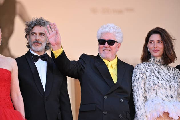 79th Cannes Film Festival: Amarga Navidad (Bitter Christmas) screening CANNES, FRANCE - MAY 19: (L to R) Argentinian actor Leonardo Sbaraglia, Spanish film director Pedro Almodovar and Spanish actress Barbara Lennie arrive for the screening of the film Amarga Navidad (Bitter Christmas) at the 79th edition of the Cannes Film Festival in Cannes, France on May 19, 2026. Mustafa Yalcin Anadolu Cannes France. Editorial use only. Please get in touch for any other usage.  Copyright: x2026xAnadoluxMustafaxYalcinx