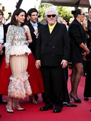 IPA84873518 - Cannes, 79th Cannes Film Festival 2025 - evening 8. red carpet of AMARGA NAVIDAD. In the photo Pedro Almodovar, Barbara Lennie  Copyright: xSimonexComix xPoolxPhotoxEventsx07x 84873518