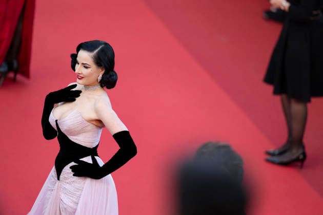 Cannes Amarga Navidad (Bitter Christmas) Red Carpert EB Dita von Teese on the red carpet before the Amarga Navidad (Bitter Christmas) screening during the 79th annual Cannes Film Festival at Palais des Festivals on May 19, 2026 in Cannes, France.Photo by Eliot Blondet ABACAPRESS.COM Cannes France France  Copyright: xBlondetxEliot ABACAx